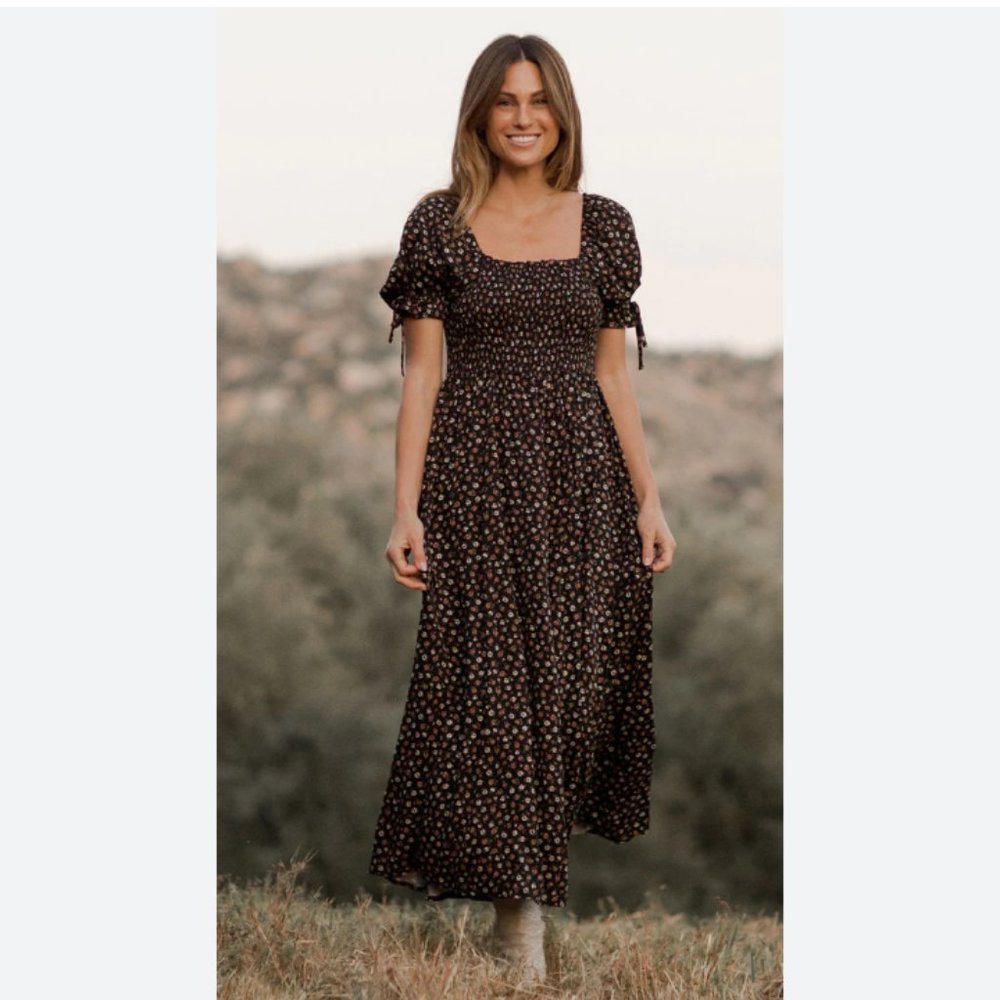 Rylee + cru Dallas dark floral dress